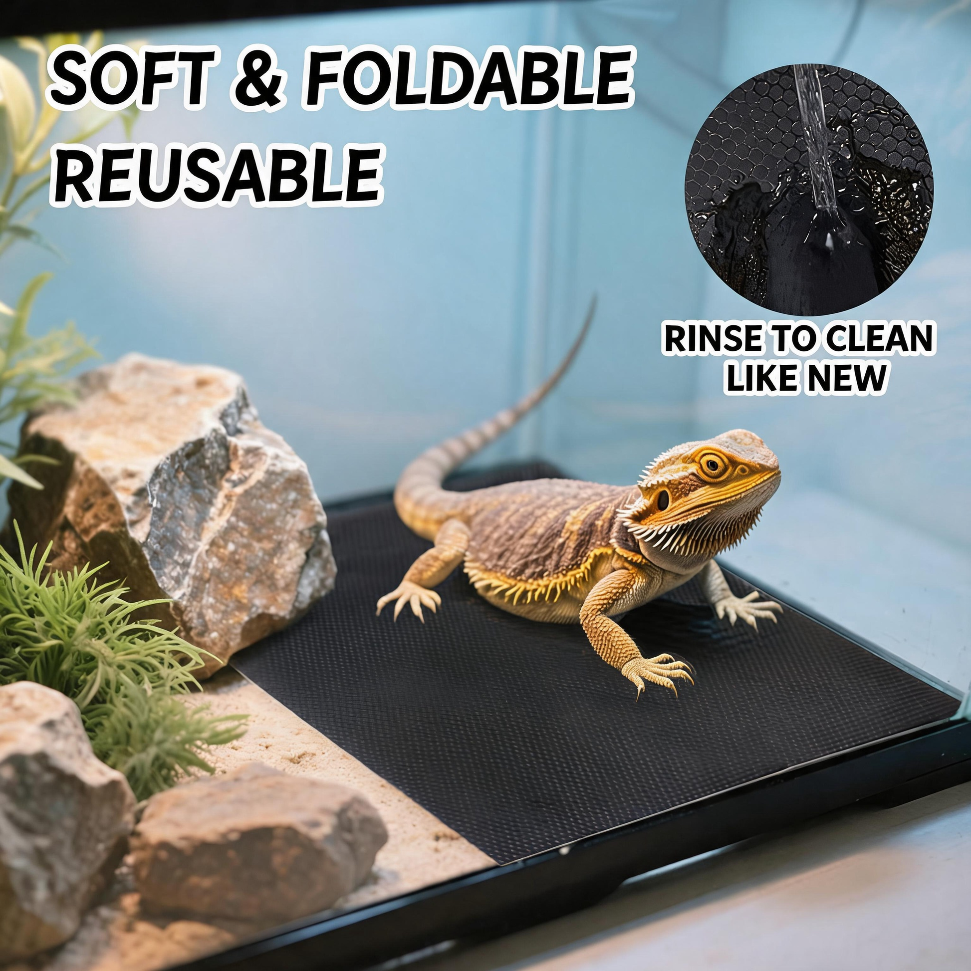 Soft foldable reusable EVA reptile mat