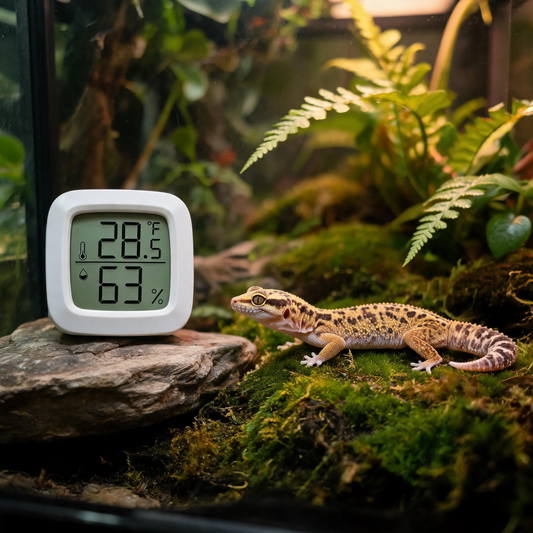 Mini Digital Reptile Thermometer & Hygrometer — °F Display with Magnetic Mount