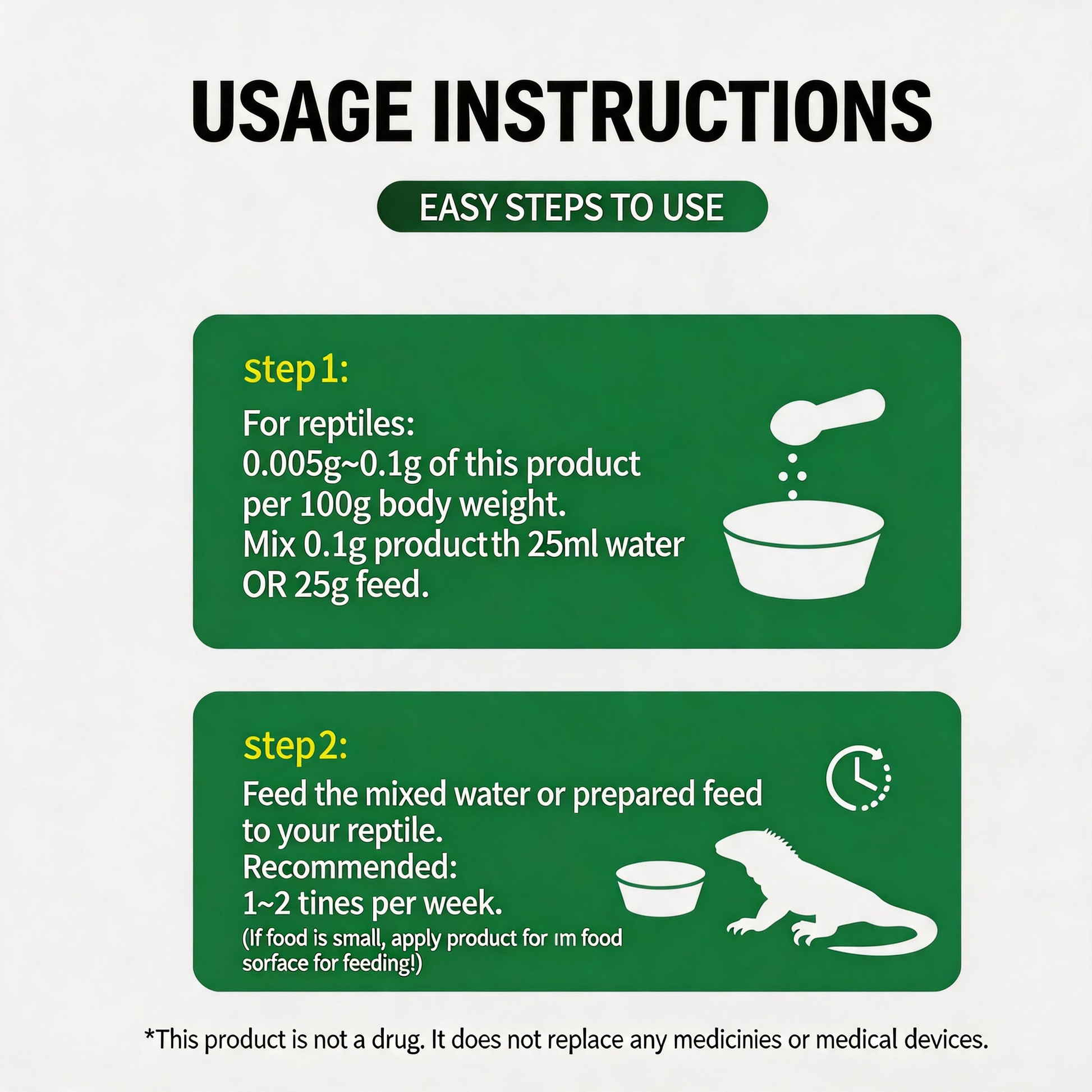 How to use reptile calcium powder - usage instructions